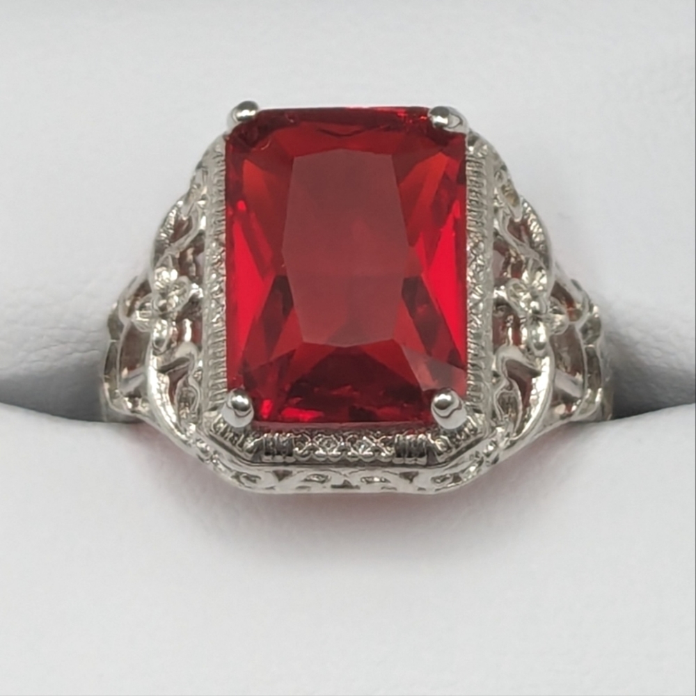 Ruby And Sterling Silver Ring, Intricate Details,… - image 5